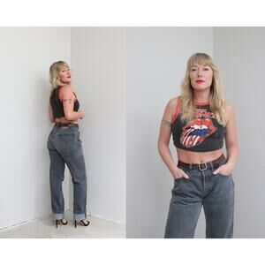 1980's Vintage USA Made Levi's 501 Charcoal Button Jeans Women's Men's 31" 32"